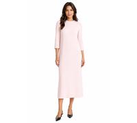 feminines Damen Midi-Kleid aus glänzendem Satin Ausgeh-Kleid 3/4 Arm 955679 Rosa 44