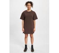 feminines DEF Damen Kleid mit Baumwolle Braun M
