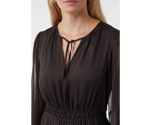 Feminines langes Kleid aus strukturiertem Chiffon braun 40