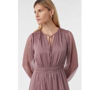 Feminines langes Kleid aus strukturiertem Chiffon pink 34
