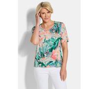 Print-Shirt GOLDNER "Jerseyshirt mit Dschungel-Print", Damen, Gr. 46, bunt, gemustert, Obermaterial: 95% Viskose CV. 5% Elasthan EL., gerade, Shirts, stretchbequemer Viskosejersey (88021926-46) bunt, 