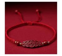 Feng Shui Amulett-Armband,Zinnober-Armband, Armband mit fünf antiken Münzen, Glücksbringer, for Damen und Herren, handgefertigt, buddhistisches Armband, Talisman, verstellbar(Dark red,Lucky Amulet)