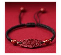 Feng Shui Amulett-Armband,Zinnober-Armband, Armband mit fünf antiken Münzen, Glücksbringer, for Damen und Herren, handgefertigt, buddhistisches Armband, Talisman, verstellbar(Black,Lucky Amulet)