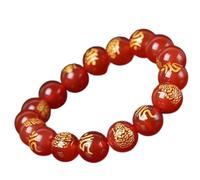 Feng Shui Armband mit rotem Achat, authentischer chinesischer Sternzeichen-Schmuck für Heilung, Meditation und Schutz, verstellbares Amulett für Damen und Herren, tolles Geschenk für jeden Anlass