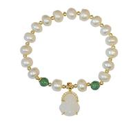 Feng-Shui-Armband mit Süßwasserperlen und hetischer Nephrit-Jade, Chakra-Heil-Amulett für Wohlstand und Ruhe, metaphysischer Schmuck für spirituelle Heilung