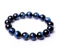 Feng Shui Blaues Tigerauge Armband Natürliche Edelstein Perlen Armband für Männer Frauen Reiki Kristall Talisman für Reichtum und Glück, 8mm, Stein, Kein Edelstein