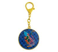Feng Shui Kaninchen Pfirsichblüte Gute Rapport Liebe Freundschaft Amulett Schlüsselanhänger, Blaue Ratte, 1