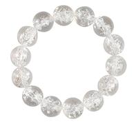 Feng Shui klares Quarz-Armband - natürliche Edelsteine Chakra-Kristalle - dehnbares Perlenamulett für Frauen, 14mm, Stein, Kein Edelstein