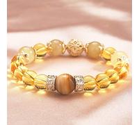 Feng Shui Natürliche Citrine Gelb Kristall Armband Für Heilung Leistungsstarke König Lord Reichtum Armband Tiger Eye Eye Eye Perlen Stretchy Armreif Talisman Für Wohlstand Geld Glück Erfolg Erfolg
