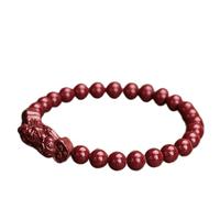 Feng Shui Pi Xiu Armband - Roter Zinnoberkristall Amulett für Wohlstand und Glück - Chakra Edelstein Talisman gegen böse Geister, 8mm, Stein, Kein Edelstein