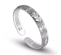 Feng Shui Pixiu Armband für Männer 999 Sterling Silber Armband Vintage Minimalistisches offenes Design Perfektes Vatertag Weihnachten Geburtstagsgeschenk