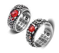 Feng Shui PiXiu Ring,Kucheed Verstellbare Mantra-Fingerringe für Männer und Frauen,Graviertes Sutra MANI Amulett Doppelter Schutz Reichtum Liebe Wohlstand,Buddha Band Schmuck Geschenk (2Stk-C)