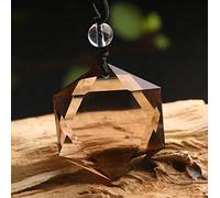 Feng Shui Rauchquarz-Anhänger-Halskette, Davidstern, Hexagramm, Edelstein-Halskette, psychisches Pendel, Talisman, Amulett, Paar-Halskette, Glücksbringer, Liebe, Reichtum, Anhänger-Halskette for Männe