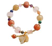 Feng Shui Reichtum Pixiu Armband - Gelbe Jade & mehrere Edelsteine Charm für Wohlstand, Glück und Schutz