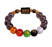 Feng Shui Schwarzer Obsidian Armband, Fünf Elemente Schrift Kristall Armband Paar Typ Multi Edelstein Obsidian Amulett Chakra Armreif Elastisches Glücksgeschenk for Männer Frauen (Material : Women)