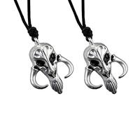 Fengguock 2 Stück Mandalorianische Halskette, Mandalorianischer Anhänger, Star Mandalorian Yoda Charms Seil Mandalorianischem Symbol Disney Edelstahl Anhänger