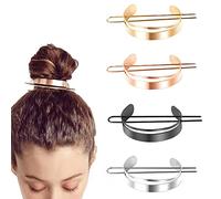 FENGHUNAYUE Haarspangen aus Metall, Blatt-Form, Halterung, Pferdeschwanz, Vintage, als Geschenk für Mädchen, Party, Hochzeit, Haarzubehör, 4 Stück