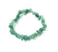 FENGJIAREN Elastisches Stein-Perlen-Armband - natürliches Edelstein-Armband, unregelmäßiger Kristall, Stretch-Chip-Perlen, Armbänder, Armreifen, Quarz-Armband für Yoga, Reiki-Schmuck, grün, elastisch