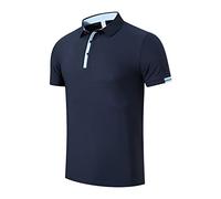 FENGJIAREN Poloshirt Herren Kurzarm Tennisshirt - Herren Poloshirt Sommer Herren Dunkelblaue Poloshirts Baumwollhemd Plus Size Lässige Atmungsaktive Outdoor-Bekleidung Tops T-Shirts,Solid,3XL