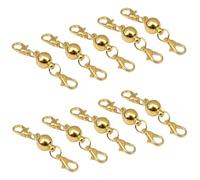 Fenglin-joy Magnetverschluss Kette, 10 Stücke Magnet Schmuckverschluss 8mm Runde Halskette Verschlüss für DIY, Armband, Halskette Schmuckherstellung (Gold)