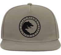 Fenrir Ragnarok Runen Wolf Graphic Snapback Flat Visor Cotton Blend Cap Gray