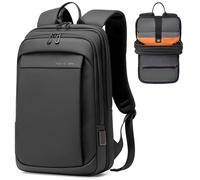FENRUIEN Slim Laptop Rucksack für Herren, Schwarz, Schwarz, Medium, Business-Rucksack