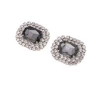 Fenteer 1 Paar Braut Party Strass Schuhclips Schuhschmuck für Abendschuhe Brautschuhe, Grau