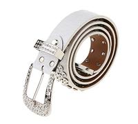 Fenteer Damen Gürtel mit Strasssteine Jeansgürtel Nietengürtel Ledergürtel 3,5 cm Breit Belt