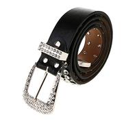 Fenteer Damen Gürtel Nietengürtel mit Strasssteine Jeansgürtel Nietengürtel PU Ledergürtel Belt für Jeans, Hosen, Gothic, Rockwear, 3.5 cm