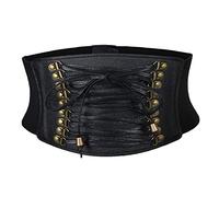 Fenteer Damen Hüftgürtel Gürtel Taillengürtel BreiterLedergürtel Steampunk Taille Hüftgurt Korsage Karneval Verkleidung Kostüm