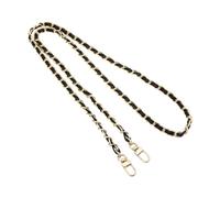 Fenteer Ersatz Taschenkette,Comforty Taschengurt Gold für Taschen,Handtaschenketten, Taschenriemen Flacher, Tasche Schulterriemen,120cm Schwarzes Gold