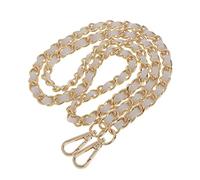 Fenteer Ersatz Taschenkette,Comforty Taschengurt Gold für Taschen,Handtaschenketten, Taschenriemen Flacher, Tasche Schulterriemen,120cm Weiß/Gold