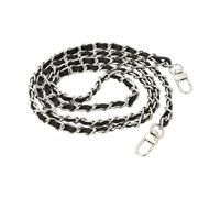 Fenteer Ersatz Taschenkette,Comforty Taschengurt Gold für Taschen,Handtaschenketten, Taschenriemen Flacher, Tasche Schulterriemen,120cm Schwarz/Silber