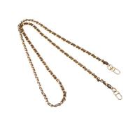 Fenteer Ersatz Taschenkette,Comforty Taschengurt Gold für Taschen,Handtaschenketten, Taschenriemen Flacher, Tasche Schulterriemen,120cm Gold/Braun