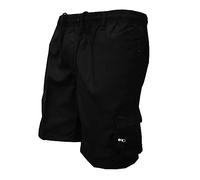 FENXIXIONE Cargo Kurze Hosen für Männer Relaxed Fit Sommer Kurze Hose mit mehreren Taschen Elastische Taille Shorts Plus Größe Kordelzug Shorts (Schwarz,L)