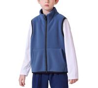 FEOYA Baby Winterweste Fleece Dick Für Kinder Outwear Warme Lange Kinder Weste Ohne Ärmel Ärmellos Jungen Gilet Weich Gefüttert Mädchen Fleeceweste Herbst Niedlichen Winter Dunkelblau 6 7 Jahre