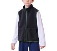 FEOYA Baby Winterweste Fleece Niedlichen Für Kinder Outwear Warme Winter Kinder Weste Ohne Ärmel Outdoor Jungen Gilet Weich Mode Mädchen Fleeceweste Herbst Leicht Basic Dunkelgrau 13 14 Jahre