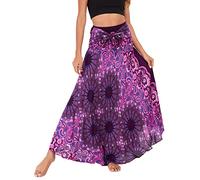FEOYA Bohemian Fließender Rock 2 in 1 Elegantes Chiffon-Maxikleid Travel Beach