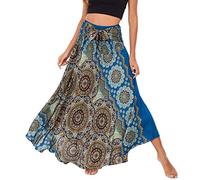 FEOYA Bohemian Fließender Rock 2 in 1 Elegantes Chiffon-Maxikleid Travel Beach