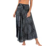 FEOYA Damen Boho Kleid Lang Gedruckter Rock Dehnbarer Chiffon Maxirock Hippie Gypsy Sommerrock Strandkleider - Muster 23