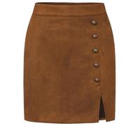 FEOYA Damen Mini Röcke Elegant Taille Stretch kurzer Rock mit Schlitz Bleistiftrock Winter M