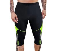 FEOYA Herren Jammers Lange Badehose Strand Surfen Fitness Training Schwimmhose Kompression Jammer für Männer und Jungen Eng Anliegend Badeanzug Schwimmen Jammer Fluoreszierendes Grün M