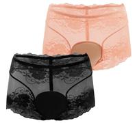 FEOYA Herren Sissy Spitze Unterwäsche Dessous Panty Crossdresser Briefs Gay Crossdress Panties Bikini L