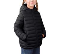FEOYA Kinder Mäntel Leichte Herbst Mädchen Steppjacke Winter Short Für Baby Winterjacke Warme Mit Reißverschluss Jungen Jacke Puffer Dicke Gefüttert Elegant Solid Freizeit Schwarz 10 11 Jahre