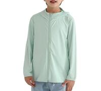 FEOYA Kinder Sonnenschutz Hoodie Shirt UPF 50+ Leichte Jacke mit Kapuze Stretch Sweatjacke Schnelltrocknend Sportjacke Laufjacke für Gym Fahrrad Picknick 110