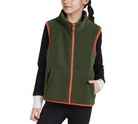 FEOYA Kinder Weste Fleece Outdoor Jungen Gilet Warme Mode Mädchen Fleeceweste Ohne Ärmel Mit Reißverschluss Baby Winterweste Weich Basic Für Kinder Outwear Herbst Frühling Leicht Armee Grün 5 6 Jahre