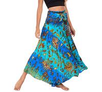 FEOYA Lange Röcke für Frauen Boho Blumendruck Bohemian Hippie Flowy Chiffon Fotografie Reisen