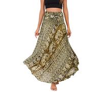 FEOYA Lange Röcke für Frauen Boho Blumendruck Bohemian Hippie Flowy Chiffon Fotografie Reisen