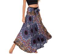 FEOYA Lange Röcke für Frauen Boho Blumendruck Bohemian Hippie Flowy Chiffon Fotografie Reisen