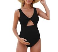FEOYA Maternity One Piece Swimwear Front Cross Pregnancy Swimsuit Bequemer Modischer Bathing Suit Maternity Sommer Meer Strand Bikini XL